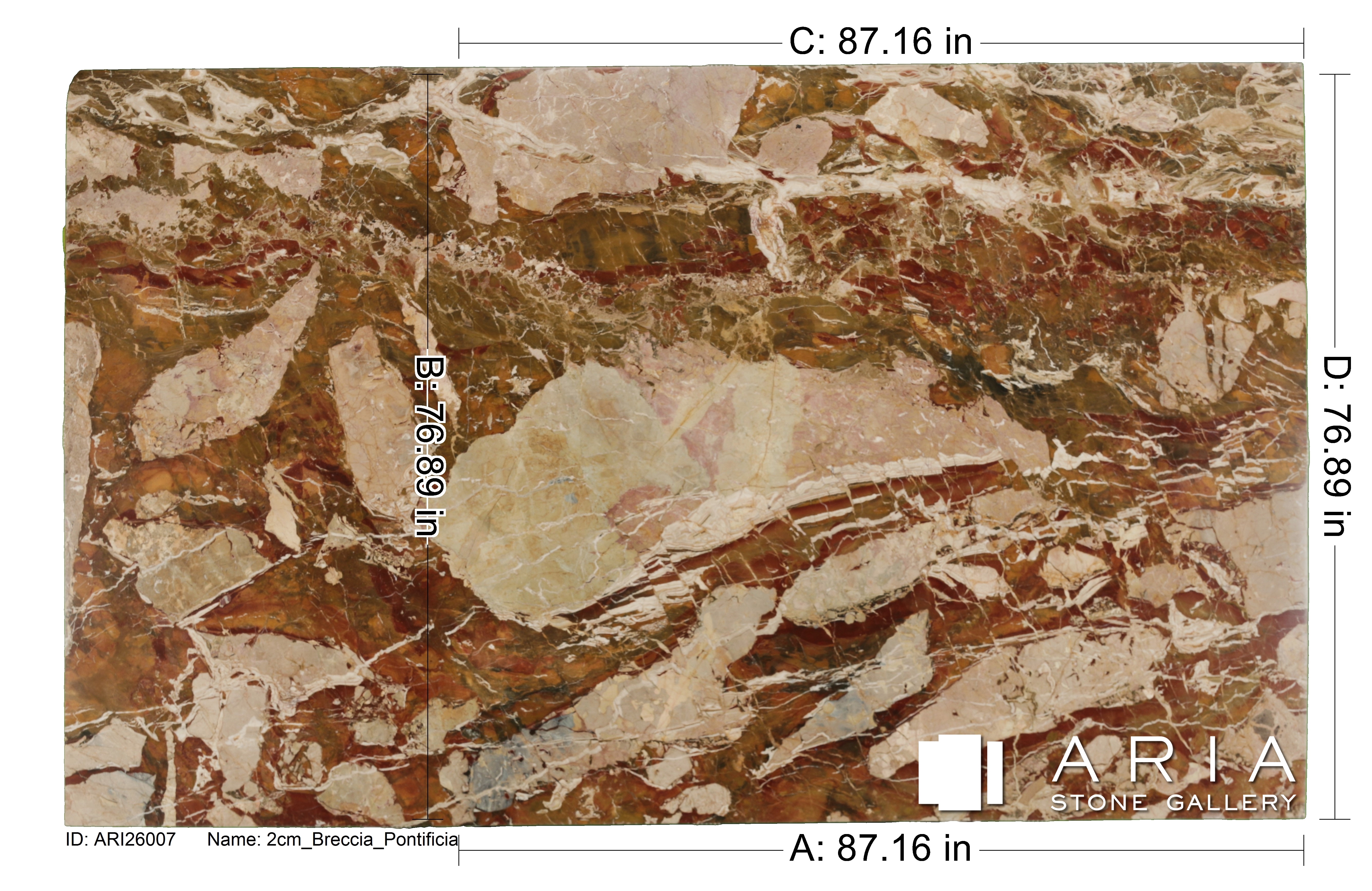 2CM BRECCIA PONTIFICIA | MARBLE | Aria Stone Gallery
